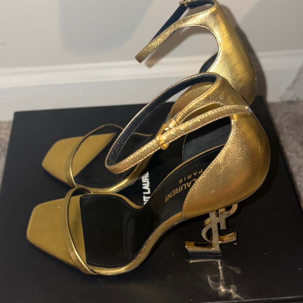 Saint Laurent Metallic Gold  Opyum sandal